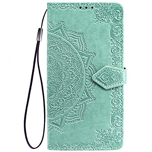 DOINK Mandala Hülle für Samsung Galaxy S21 FE, Premium PU Leder Handyhülle mit Kartensteckplätze - Grün DOINK Mandala Hülle für Samsung Galaxy S21 FE, Premium PU Leder Handyhülle mit Kartensteckplätze - Grün von DOINK
