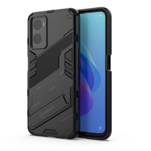 DOINK Panzer Handyhülle für Oppo A96 / Oppo A76 / Oppo A36, TPU+PC Schutzhülle Silikon Hülle Stoßfest Case Cover Ständer - Schwarz von DOINK