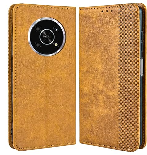 DOINK Retro Klapp Hülle für Huawei Honor Magic4 Lite (4G / 5G), Premium PU Leder Handyhülle mit Kartenfächer und Geldbeutel - Braun von DOINK