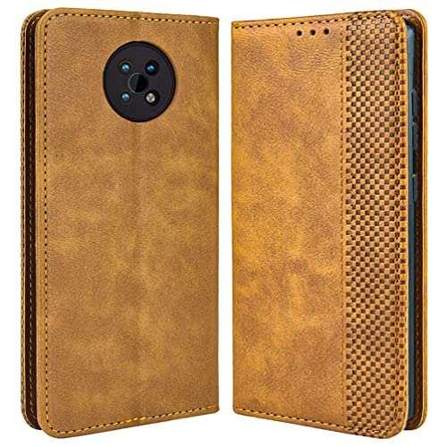 DOINK Retro Klapp Hülle für Nokia G50, Premium PU Leder Handyhülle mit Kartenfächer und Geldbeutel - Braun von DOINK