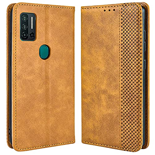 DOINK Retro Klapp Hülle für Ulefone Note 11P, Premium PU Leder Handyhülle mit Kartenfächer und Geldbeutel - Braun von DOINK