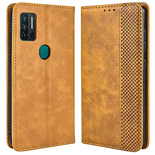 DOINK Retro Klapp Hülle für Ulefone Note 11P, Premium PU Leder Handyhülle mit Kartenfächer und Geldbeutel - Braun von DOINK