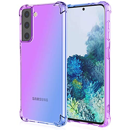 DOINK Schutzhülle für Samsung Galaxy S21 FE, transparent, TPU, Silikon, stoßfest, Blau/Violett DOINK Schutzhülle für Samsung Galaxy S21 FE, transparent, TPU, Silikon, stoßfest, Blau/Violett von DOINK