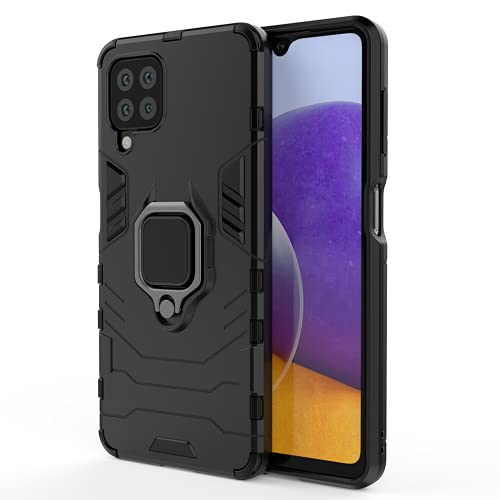 DOINK Ultra Panzerhülle für Samsung Galaxy M33 5G, TPU+PC StoßFest Hülle mit Ring Ständer - Schwarz von DOINK