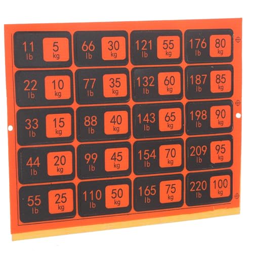DOITOOL 1 Blatt Fitnessgeräteetiketten Stichworte Hängend Fitnessstudio Klein Stapelbar Name Übung Gewichtsetiketten Fitness-tags Gewichtsschild-aufkleber Pvc Selbstklebend Orange von DOITOOL