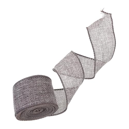 DOITOOL 1 Rolle Gurtbandimitat Aus Leinen Weihnachten Urlaub Nähen Band Umwickeln Weihnachtsbänder Aus Draht Weihnachtsdekorband Sackleinen Weihnachtsband Rotes Band Grey Polyester von DOITOOL