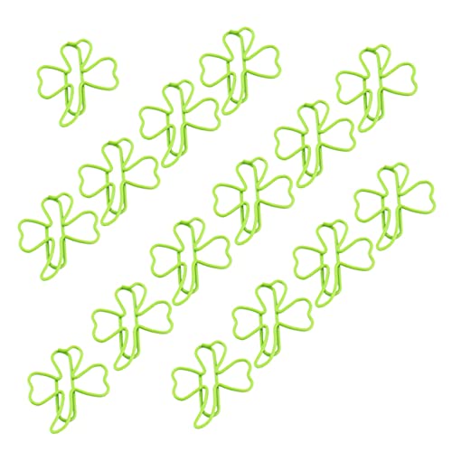 DOITOOL 1 Satz 15 Stück Büroklammer aus Kleeblatt Lesezeichen-Clips Planer-Clips Mini-Büroklammern büromaterial papierhalter ordner Büroklammern testen Notizklammern Umspritzen Green von DOITOOL