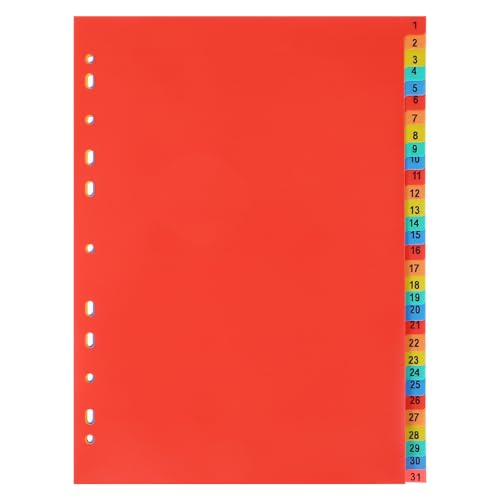 DOITOOL 1 Satz A4-Registerteiler Binder-Trennlasche Schreibwaren Binderteiler nummeriert Vinyl ordner notizbuch Dateiabscheider für Binder Registerteiler für Hefter PVC rot DOITOOL 1 Satz A4-Registerteiler Binder-Trennlasche Schreibwaren Binderteiler nummeriert Vinyl ordner notizbuch Dateiabscheider für Binder Registerteiler für Hefter PVC rot von DOITOOL