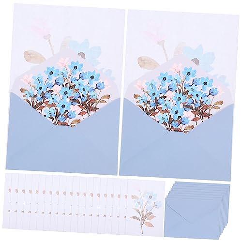 DOITOOL 1 Satz Hochzeitseinladungsset Rezeption Hochzeits Einladung Hochzeitskarten für Braut und Bräutigam Party leere karten mit umschlägen kleine Karten mit Umschlägen Papier Blau von DOITOOL