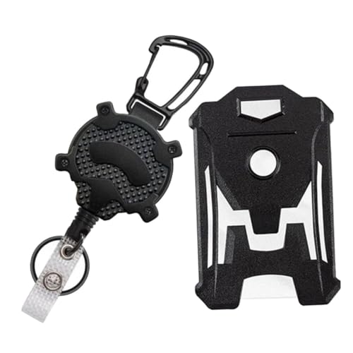 DOITOOL 1 Satz ID-Fall scheckkarten-etui kartenschutz Schwerer Kartenhalter kunststoffclips card sleeves Schlüssel Rollen Ausweishalter vertikal vertikaler Namensschildhalter Stk Black von DOITOOL