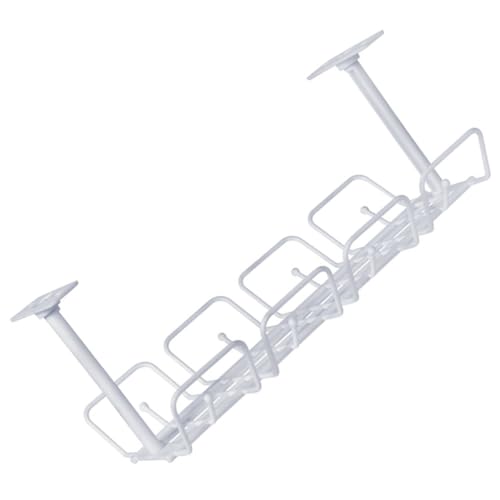 DOITOOL 1 Satz Kabelspeicherregal unter Kabelorganisator Tablett Kabelmanagement Schreibtisch Organizer Aufhängespeicher hängendes Drahtregal hängender Drahtkorb pp Weiß von DOITOOL