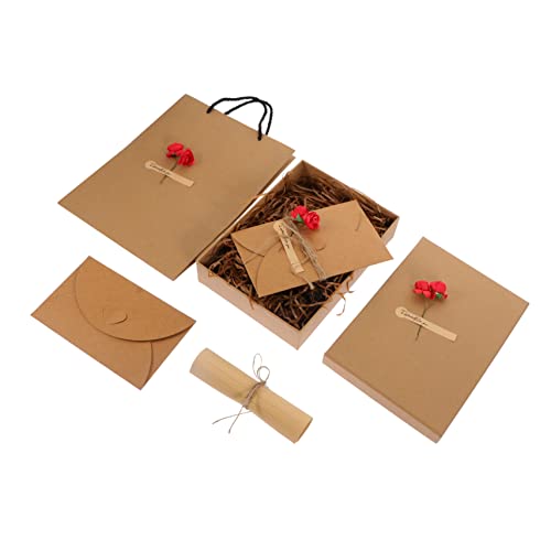 DOITOOL 1 Satz Liebesbriefpapierumschlag briefumschläge Briefpapier stationär Briefumschlag Brief-Kit zum Valentinstag Umschlag mit Briefpapier Plastik rot von DOITOOL