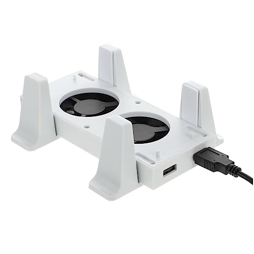 DOITOOL 1 Satz Lüfter kühlung chillen spielkonsolen überkochschutz ventiöator Kühler Luft vertikaler Kühlständer Kühlventilatoren Kühlgebläse vertikaler Ständer Kühlgebläse-Rack Abs Weiß von DOITOOL