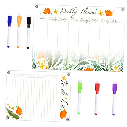 DOITOOL 1 Satz Transparente Acryl -Message Board Magnete Liste Kühlschrank Kalender Erwachsene wöchentlich trocken abwischbare Tafeln Magnetischer Kühlschrankkalender von DOITOOL