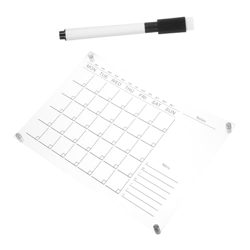 DOITOOL 1 Satz Wochenplanertafel Trockenlöschkalender Für Die Wand Liste Wochenplaner Trocken Abwischbar Groß Hängend Wöchentlich Trocken Abwischbarer Wandkalender Planke Acryl Transparent von DOITOOL
