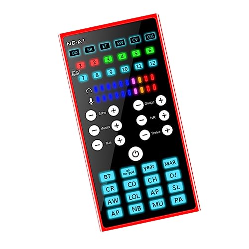 DOITOOL 1 Stück Handy Soundkarte Live-Sound-Mixer Live-sendeton Stimmverzerrer Tragbarer Sprachwechsler Audiokarten Tonwechsler Handy-soundkarten Audiomischer Rot Metall von DOITOOL