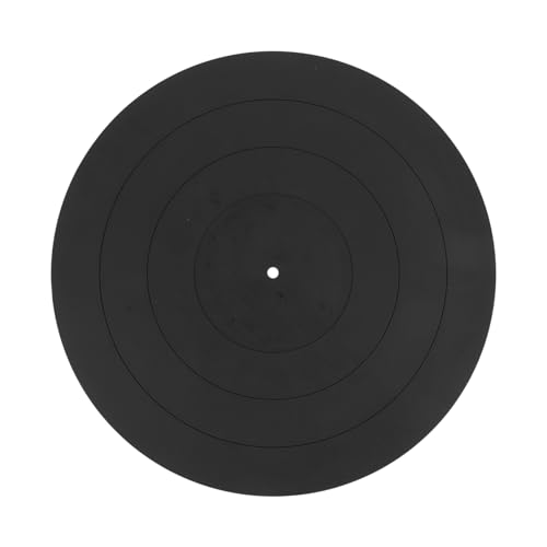 DOITOOL 1 Stück Rekordmatte Vinyl unterlage Vinyl Matte Plattenteller Matte Vinyl Reinigung Scheibenschutzmatte aufzeichnen weiße Slipmat Schallplattenunterlagen aus Vinyl Kieselgel Black von DOITOOL