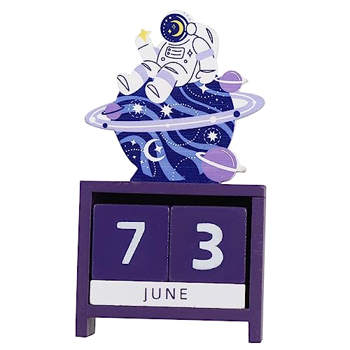 DOITOOL 1 Stück Tischkalender Stange Drahtlos Weltraumspielzeug Digital Astronaut Adventskalender Tag Planke Einstellbar Für Heimkalender Kalenderbaum Hölzern Violett von DOITOOL