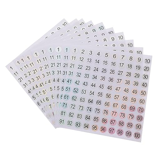 DOITOOL 10 Blatt digitale Aufkleber Wandtattoo Zahlen aufkleben Zahlen-Vinyl-Aufkleber Aufkleber Zahlen Zahlenabziehbilder selbstklebende Nummernschilder Kupferplattenaufkleber von DOITOOL