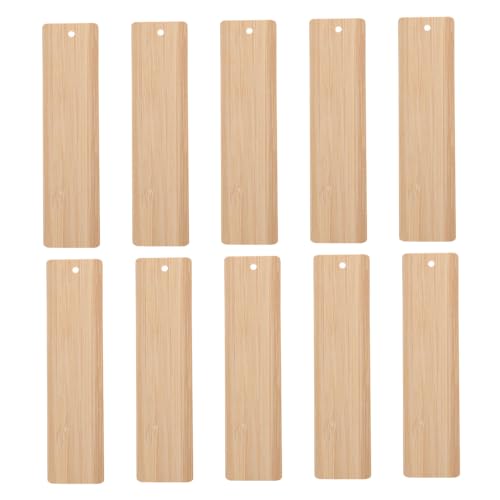 DOITOOL 10 Stück Bambus Lesezeichen Sublimations Lesezeichen DIY Bastel Lesezeichen Etikett Dünne Dunkle Lesezeichenrohlinge Schlichte Lesezeichen Leere Lesezeichen DIY von DOITOOL