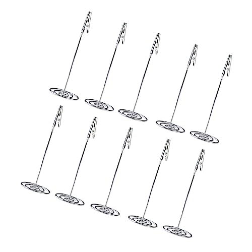 DOITOOL 10 Stück Geschäftskartenhalter Lanyard -Kartenhalter rustikaler Memohalter Krokodil Memo-Clip Büroklammern memo grip schreibtisch ordner ornamente Fotohalter Hinweisclip Silver von DOITOOL