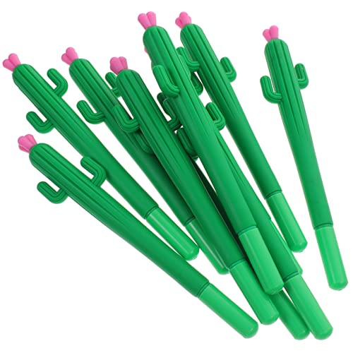 DOITOOL 10 Stück Kaktusstift Auf Wasserbasis Dünne Stifte Süße Stifte Schreibstifte Mit Schwarzer Tinte Stifte Für Frauen Duftende Gelstifte Schwarze Stifte Lustige Tintenstifte Pvc Green von DOITOOL