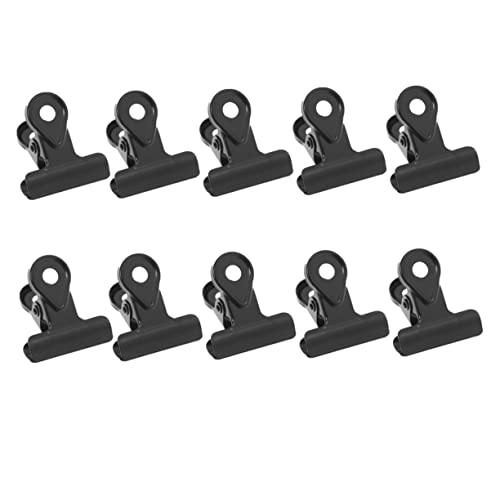 DOITOOL 10 Stück Rechnung Ordner Papierbinderklemme Büroklammerklemme Datei Geldklammern Bindemittel groß klein Schreibtisch Kupferklammer Scharnierclips Papierklammer Büroklammern Black von DOITOOL