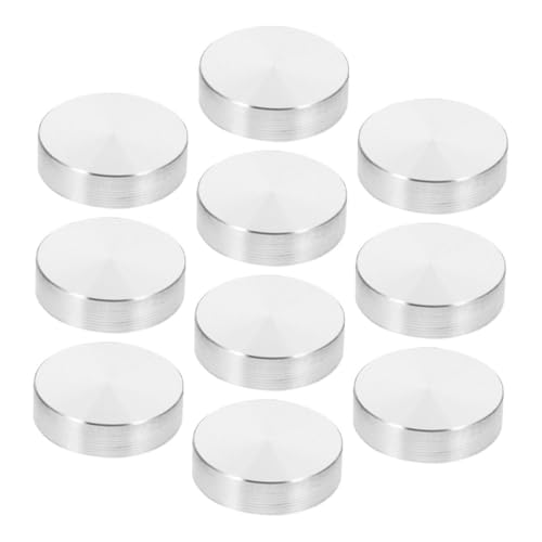 DOITOOL 10 Stück Runder Aluminiumkuchen Tischbeschläge Aus Glas Aluminiumlegierung Silver von DOITOOL