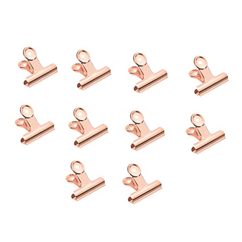 DOITOOL 10 Stück karten halter card holder papierklemmen slice kartenhalter Clips rostfrei Büroklammern Bürobedarf Snack-Verschlussclip Metallclip Griffklammern aus Metall Golden von DOITOOL