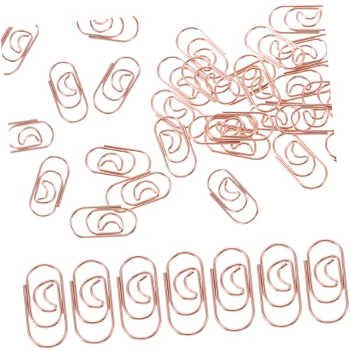 DOITOOL 100 Stück Datei-clip Dekorative Papierklammern Beschichtet Büroklammern Klein Und Papierclips Niedliche Heftklammern Winzig Pastell Bunt Stichworte Sortiert Rose Gold Metall von DOITOOL