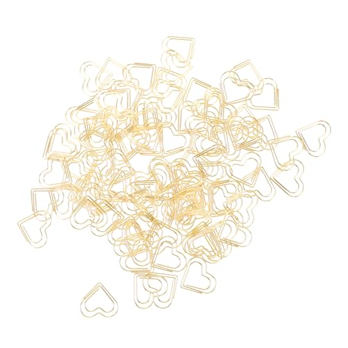 DOITOOL 100 Stück Paperclip Briefpapier Pastell Für Süße Büroklammern Mit Mini Liebe Herz Pflicht Bunt Rosa Schreibwaren Sortiert Lesezeichen Kirsche Papierklammern Golden Metall von DOITOOL