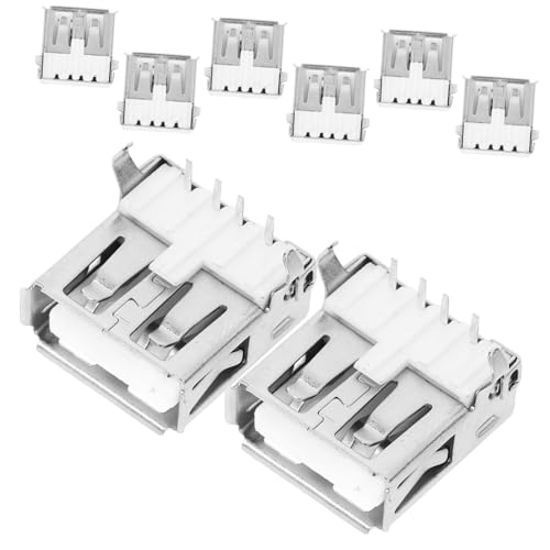 DOITOOL 100 Stück Steckbrett USB-Kabel Mehrere Buchsenstecker, Klinkenanschluss Häfen Geräte Buchsenleisten Weiblicher Adapter USB-c-Kabel Doppelte USB -Kabel USB Koax Zinklegierung Silver von DOITOOL