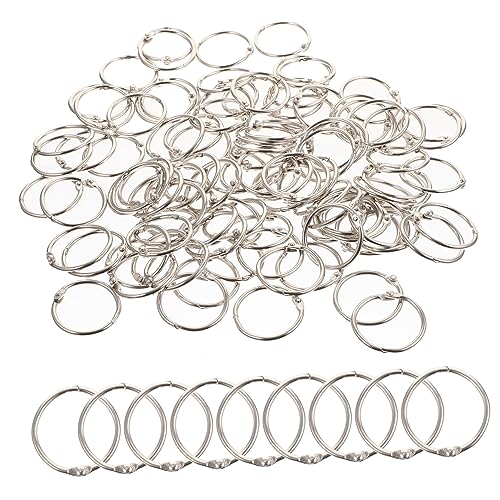 DOITOOL 100Stücke Wiederverwendbare Bindemittelringe Innendurchmesser Außendurchmesser Für DIY Bastelarbeiten Bürobedarf Metallbuchringe Schlüsselring Zubehör von DOITOOL