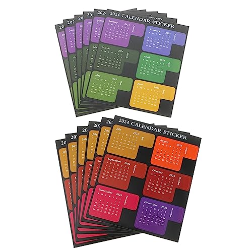 DOITOOL 12 Blatt Index 2024 Jahresplaner Monatsregisterkarten für Planer klebrig Index-Tabs Zahlen büroartikel büromaterial Aufkleber Notizblock- Index-Sticker-Dekorationen Papier von DOITOOL