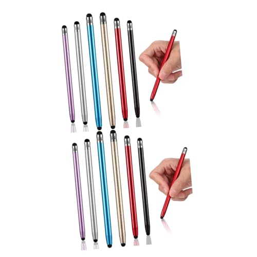 DOITOOL 12 STK Kapazitiver Doppelkopfstift Praktische Bildschirmstifte Schreibstift Für Tabletts Touchscreen-geräte Smartphone Kapazitiv Stifte Für Handschrift Touchscreen-Stift Metall von DOITOOL