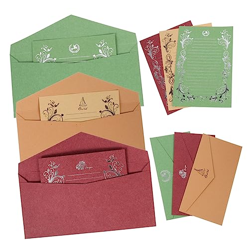 DOITOOL 12 Sets Grußkarten Einladungen Retro Schreibpapier Briefpapier Briefumschläge Dekorative Umschläge Papierumschlag Set Briefset Zum Schreiben Von Dekorpapier Dunkelbraun DOITOOL 12 Sets Grußkarten Einladungen Retro Schreibpapier Briefpapier Briefumschläge Dekorative Umschläge Papierumschlag Set Briefset Zum Schreiben Von Dekorpapier Dunkelbraun von DOITOOL