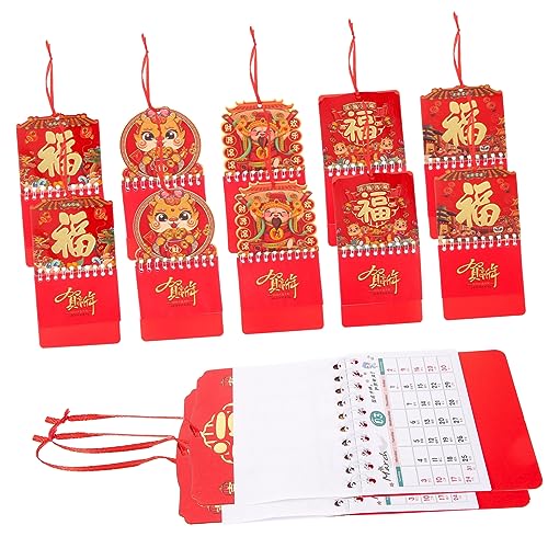 DOITOOL 12 Stück 2024 Chinesischer Wandkalender Digitaler Kalenderplaner 2024 Monatskalender Taschenkalender Familienwandkalender White Out Klebeband Mini Planer Hängendes Datum von DOITOOL