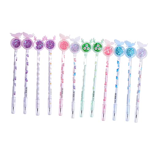 DOITOOL 12Stücke Cartoon Stifte Pailletten Plastikstifte Für Und Büroangestellte Kreative Schreibstifte Mit Niedlichem Design Kaninchen Schmetterling von DOITOOL
