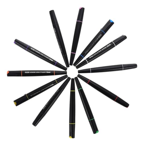 DOITOOL 12Stücke Dual Tip Acrylmarker Wasserdichte Farbstifte für Malerei Zeichnen DIY Multifunktionale Farbmarkierungen für Erwachsene für Projekte DOITOOL 12Stücke Dual Tip Acrylmarker Wasserdichte Farbstifte für Malerei Zeichnen DIY Multifunktionale Farbmarkierungen für Erwachsene für Projekte von DOITOOL
