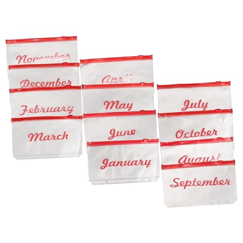 DOITOOL 12Stücke Monatsbindertaschen Nachfüllpackung Für Ring Ordner Geldumschläge Dokumentenablagetaschen Ordnertaschen Für Budgetplanung Und Organisation von DOITOOL