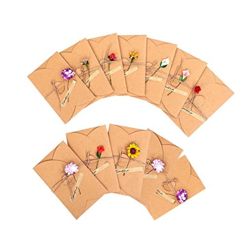 DOITOOL 12Stücke Retro Grußkarten mit Blumen und Umschlägen Handgemachte Festivalkarten aus Kraftpapier für Dankeskarten und Einladungen für Besondere Anlässe und Persönliche DOITOOL 12Stücke Retro Grußkarten mit Blumen und Umschlägen Handgemachte Festivalkarten aus Kraftpapier für Dankeskarten und Einladungen für Besondere Anlässe und Persönliche von DOITOOL