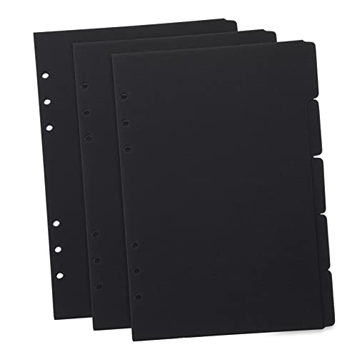 DOITOOL 15 Stück Index-Label Laschen für Ordner Trennzeichen Registerteiler in Pastelltönen mit trennstreifen für ordner Etikett aktenordner deko a5 Ordnerteiler Bürobedarf Papier Black von DOITOOL