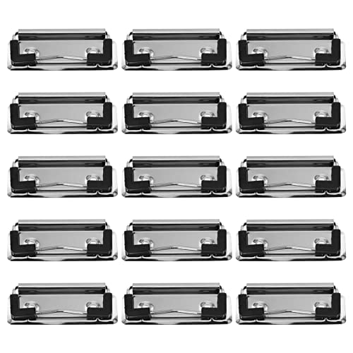 DOITOOL 15 Stück Klemmbrettklammern Aus Metall Klein Heftklammern Groß Aluminium Clip Ordner Frühling Montierbar Büroklammern Gold Klemmbrettklammern Schwarz Klemmbretter Vernickelt Silver von DOITOOL