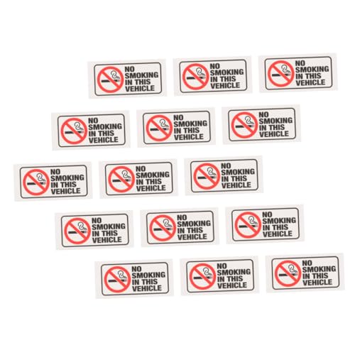 DOITOOL 15 Stück Rauchverbotsschild selbst nass Hier Wand Vinyl Bitte Kein Essens- oder Trinkverbotsschild für das Auto Auto-Warnaufkleber Warnschilder für Autos PVC Weiß DOITOOL 15 Stück Rauchverbotsschild selbst nass Hier Wand Vinyl Bitte Kein Essens- oder Trinkverbotsschild für das Auto Auto-Warnaufkleber Warnschilder für Autos PVC Weiß von DOITOOL