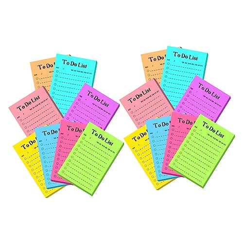 DOITOOL 16 Fluoreszierende Haftnotizen Aufkleber Für Büronotizen Notizaufkleber Selbstklebende Memo-aufkleber Aufkleber Beachten Home-memo-aufkleber Zubehör Beachten Papier von DOITOOL