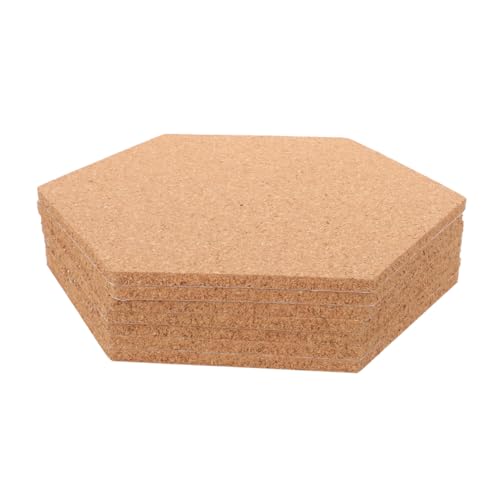 DOITOOL 1Satz Dekorative Sechseckige Kork Pinnwand Selbstklebend Teiliges mit Korknadeln für DIY Projekte Anzeige von Fotos und Mitteilungen Strukturierte Korkfliesen von DOITOOL