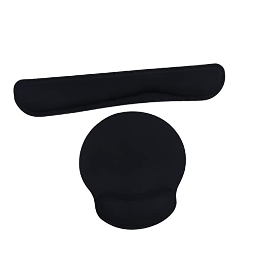 DOITOOL 1Satz Ergonomische Handgelenkauflage Und Mauspad Für Tastatur Komfortable Elastische Unterstützung Für Längere PC Nutzung Für Büro Und Gaming Schwarz von DOITOOL
