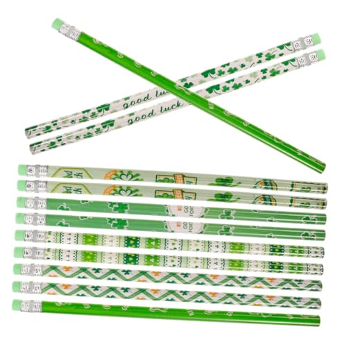 DOITOOL 1Satz Patrick's Day Bleistifte Bleistifte Mit Radiergummi Ergonomisch Bruchfeste Kerne Und Dekorationen von DOITOOL