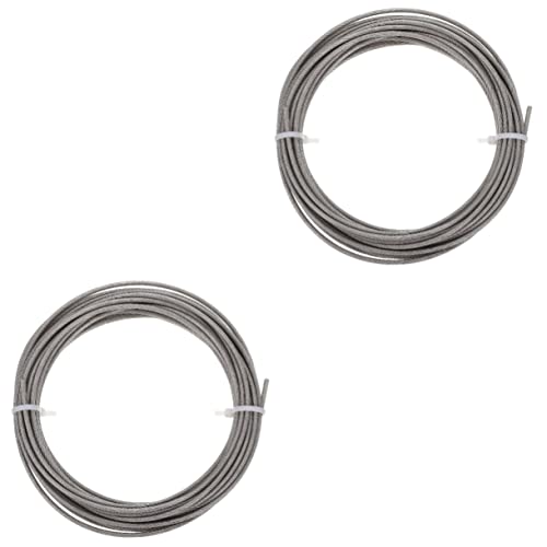 DOITOOL 2 Rollen Gummibeschichtetes Drahtseil Leichtmetalldrahtseil Leichtes Zubehör Sicherheitsseil Für Licht Lichtleiterdraht Deck Geländer Drahtseil Kleiderbügel Edelstahl 304 Kabel von DOITOOL