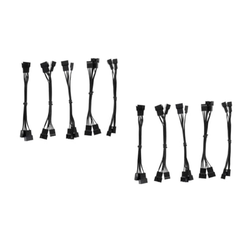 DOITOOL 2 Sätze Lüfter Verlängerungskabel Computer CPU Kabel Computer Verlängerungskabel Computer Lüfteranschlüsse Anschlussadapterkabel 4 Polige Stromkabel Lüfterkabel 5 Stück * 2 von DOITOOL